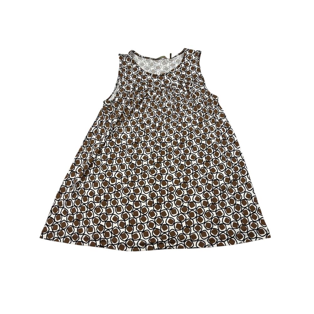 Tommy Bahama womens white circle pattern sleeveless silk top. Size M. resort